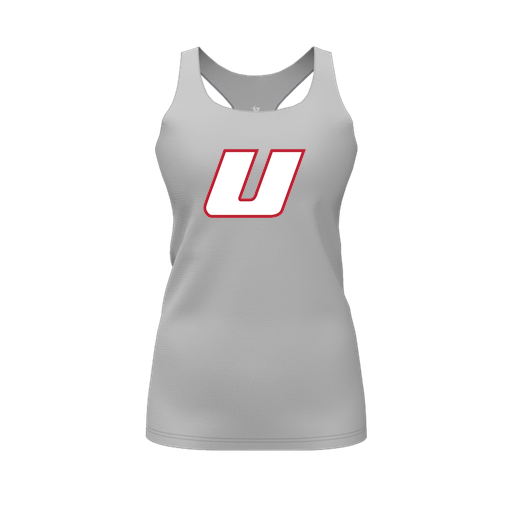 [FT0TRBGY-FYS-LOGO1] Decker Racerback Tank Top (Female Youth S, Gray, Logo 1)