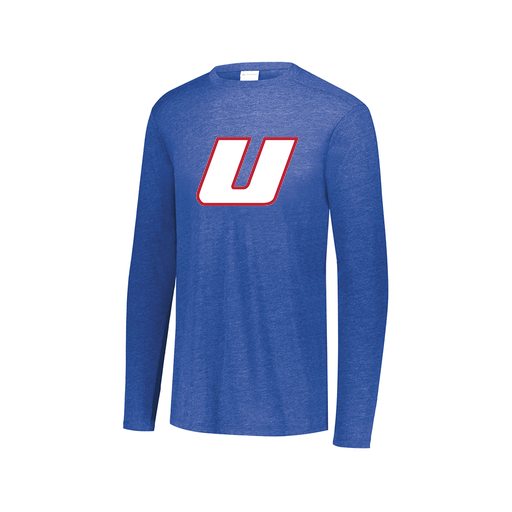[FTLCUBRY-AXS-LOGO1] Decker Men's Tri-Blend T-Shirt - Long Sleeve (Adult XS, Royal, Logo 1)
