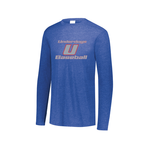 [FTLCUBRY-AXS-LOGO3] Decker Men's Tri-Blend T-Shirt - Long Sleeve (Adult XS, Royal, Logo 3)