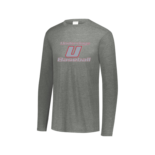 [FTLCUBGY-AXS-LOGO3] Decker Men's Tri-Blend T-Shirt - Long Sleeve (Adult XS, Gray, Logo 3)