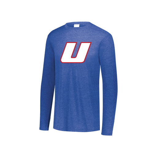 [FTLCUBRY-YS-LOGO1] Decker Youth Tri-Blend T-Shirt - Long Sleeve (Youth S, Royal, Logo 1)