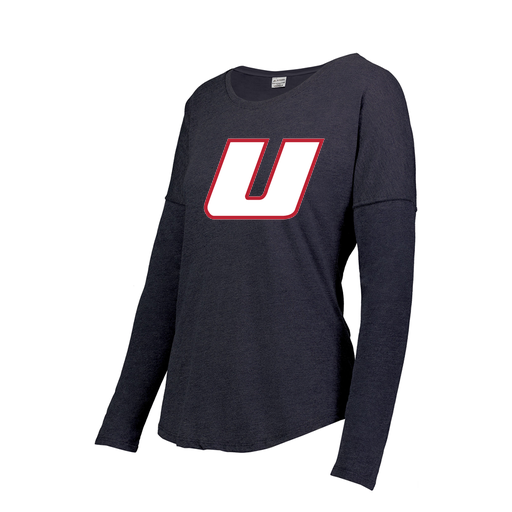 [FTLCUBNV-FAXS-LOGO1] Decker Women's Tri-Blend T-Shirt - Long Sleeve (Female Adult XS, Navy, Logo 1)