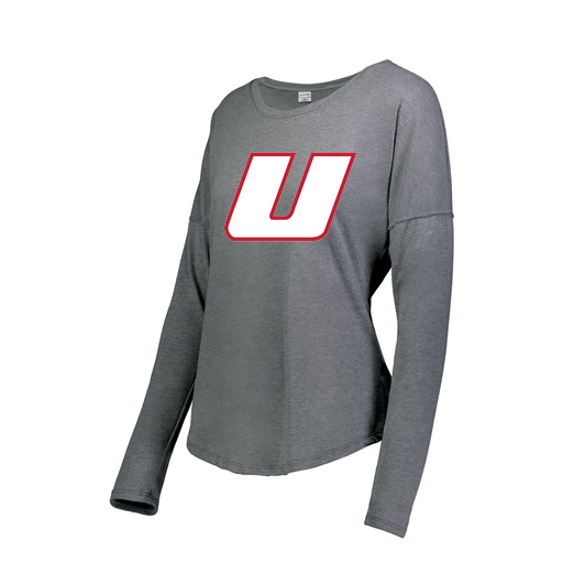 [FTLCUBGY-FAXS-LOGO1] Decker Women's Tri-Blend T-Shirt - Long Sleeve (Female Adult XS, Gray, Logo 1)